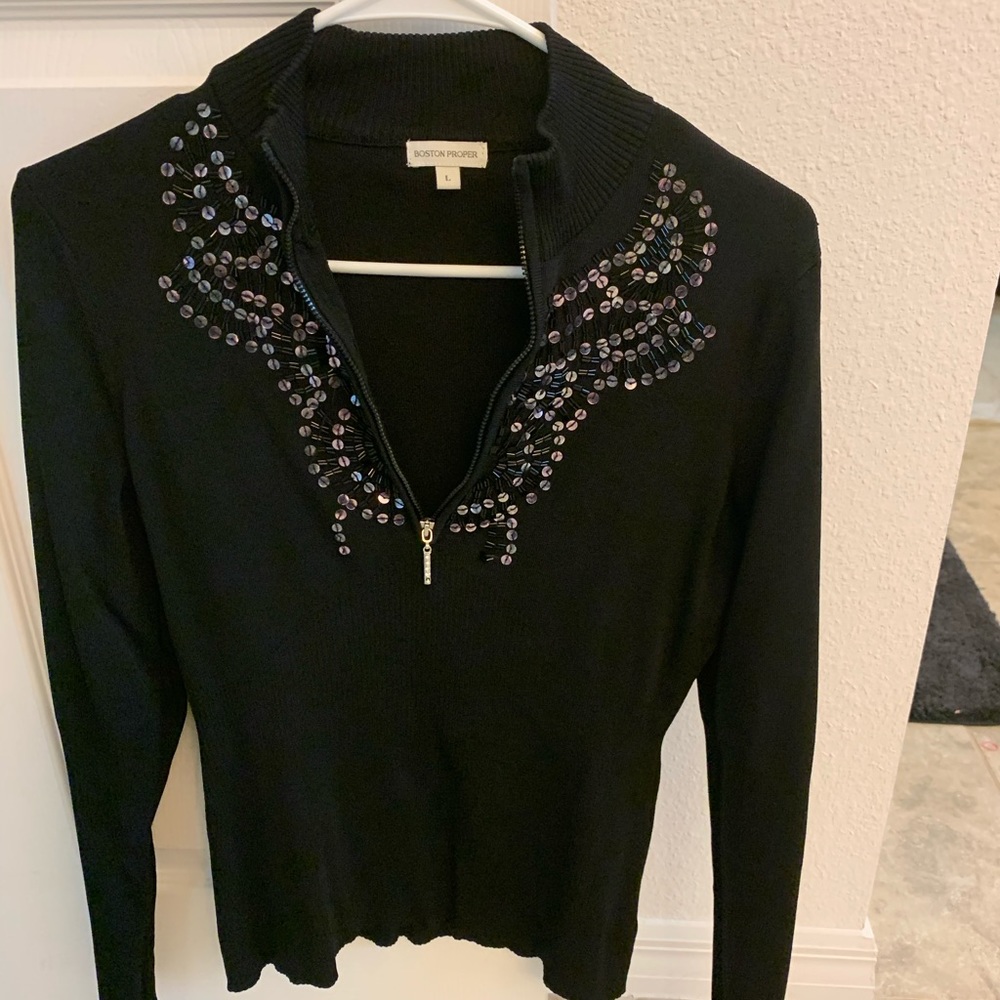 Boston Proper Embellished Sweater